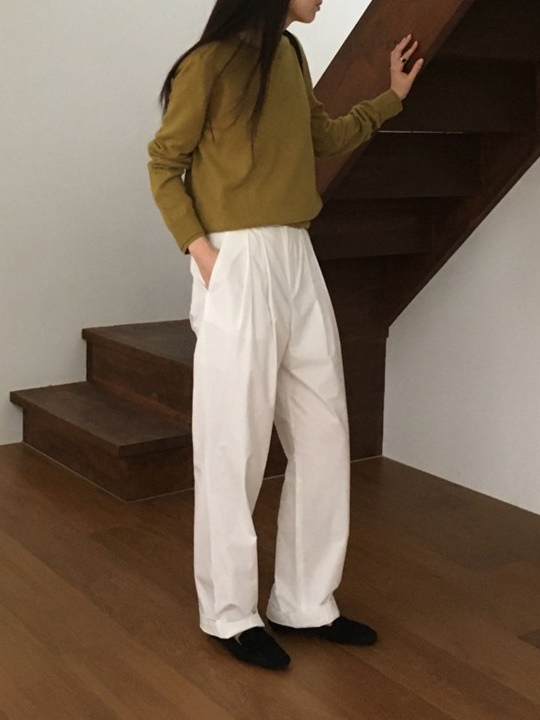 Pintuck Cotton Wide Pants Pintuck Cotton Wide Pants