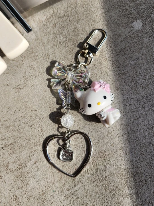 Silver Heart Cat Keyring Silver Heart Cat Keyring