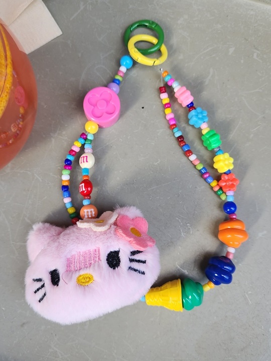 Rainbow Beads Cat Strap