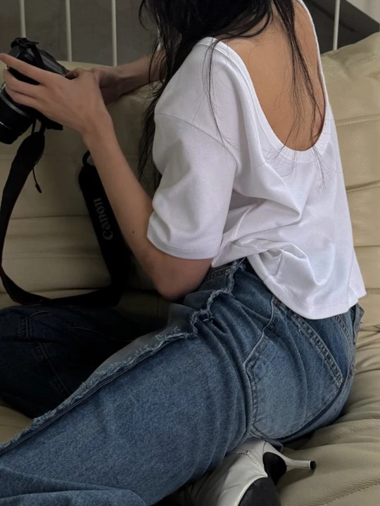 Cotton Modal Loosefit Backlesss Tee