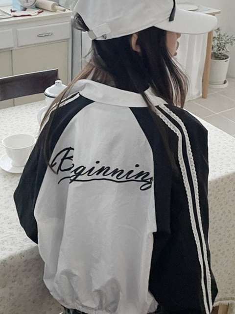 Eyelet Lace Windbreaker Jacket (with Mom)