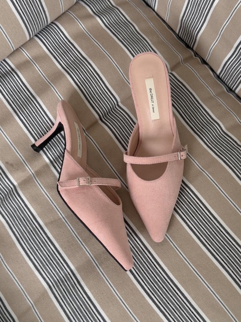 Suede Stiletto Mule Heel
