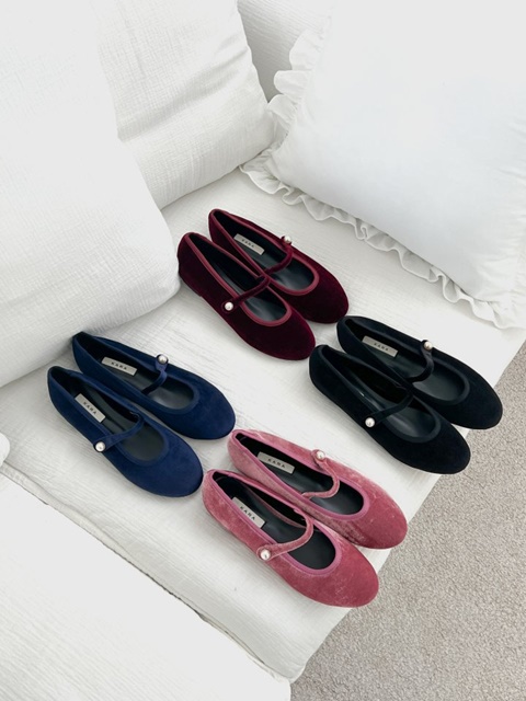 Velvet Mary Jane Flat