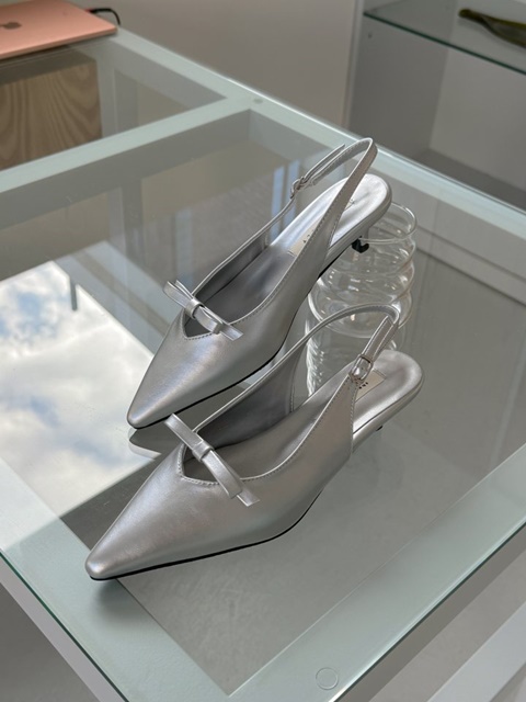 Basic Stiletto Ribbon Slingback Mule