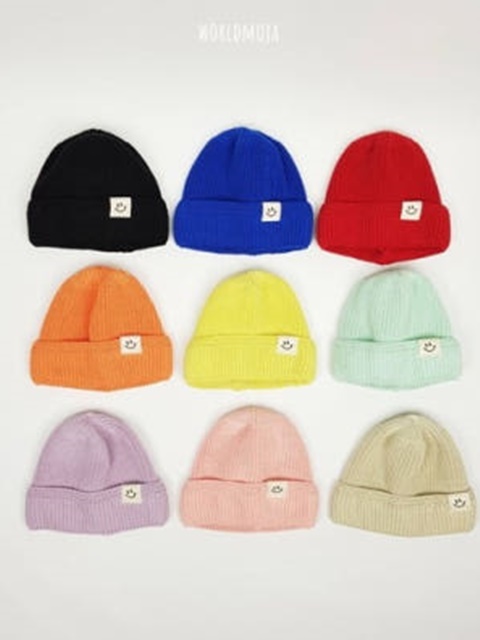 Cotton Smile Label Short Beanie Cotton Smile Label Short Beanie