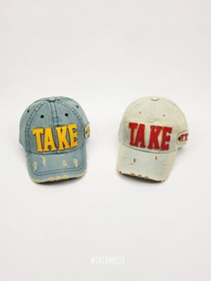 TAKE Blue Cotton Patch Ball Cap TAKE Blue Cotton Patch Ball Cap