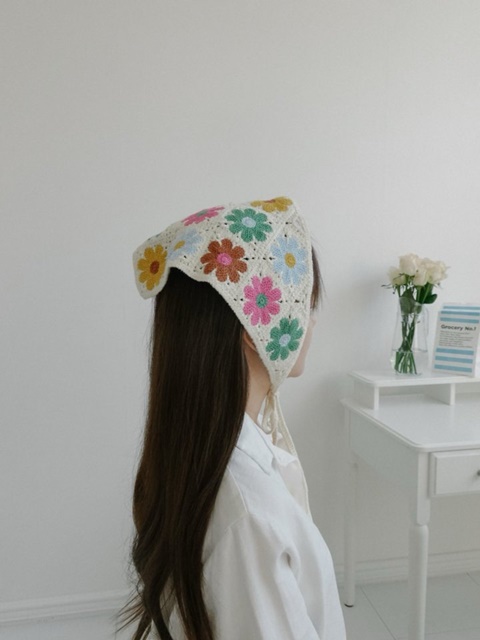 Color Flower Hair Kerchief Color Flower Hair Kerchief
