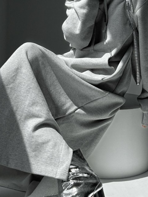 Maxi Length Hoodie Slit Detail Dress Maxi Length Hoodie Slit Detail Dress