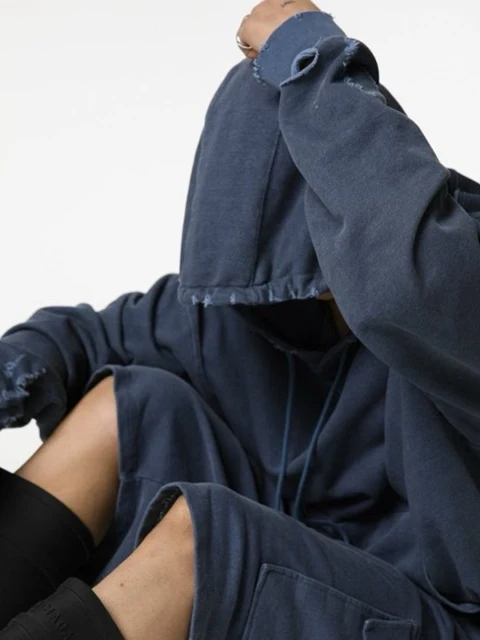 Oversized Pigment Cutted Detail Hoodie Oversized Pigment Cutted Detail Hoodie