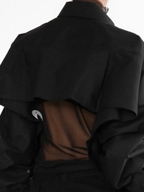 Back Wing Asymmetry Button Down Shirt Back Wing Asymmetry Button Down Shirt