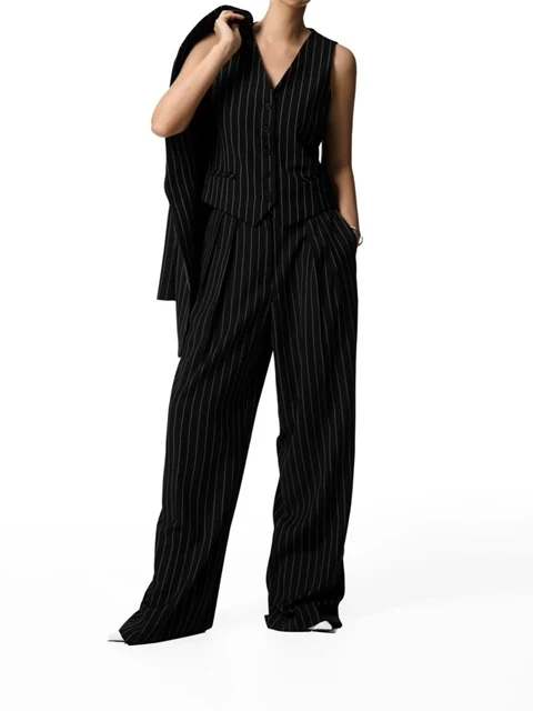 Wide Pin Stripe Trousers Wide Pin Stripe Trousers