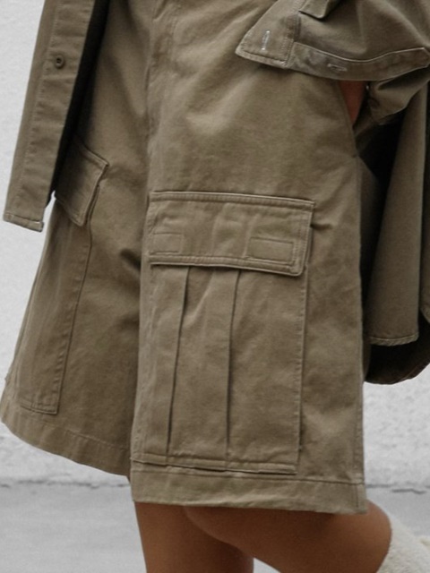 Washed Cotton Cargo Bermuda Shorts Washed Cotton Cargo Bermuda Shorts