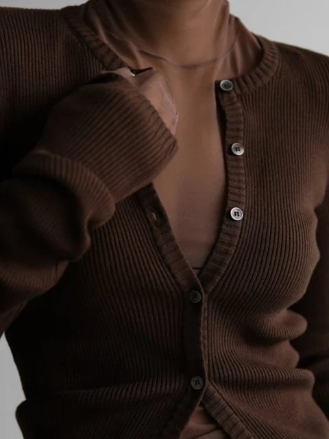Ribbed Button Down Knit Cardigan Ribbed Button Down Knit Cardigan