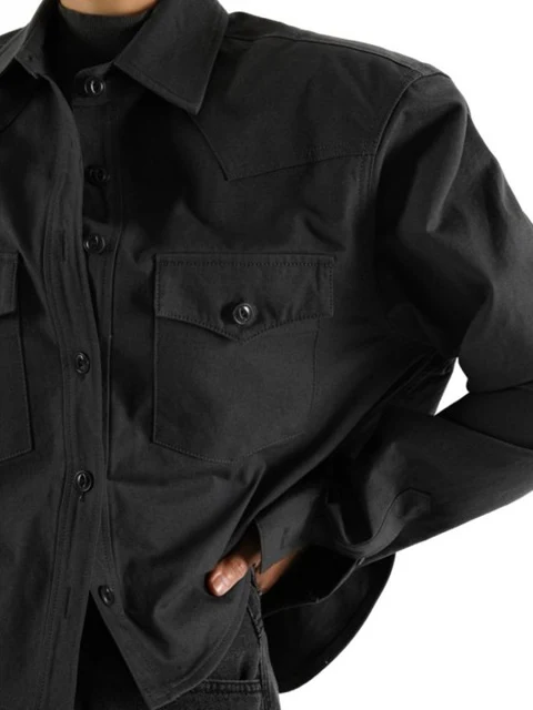 Heavy Cotton Padded Crop Shirt Jacket Heavy Cotton Padded Crop Shirt Jacket