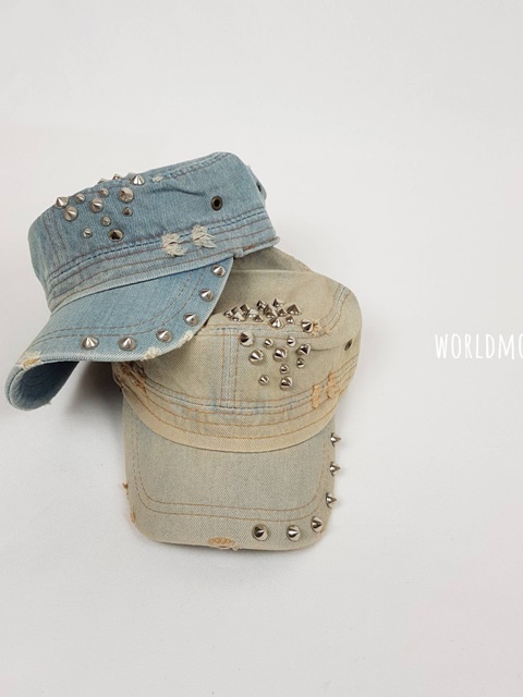 Blue Washing Military Cap Blue Washing Military Cap