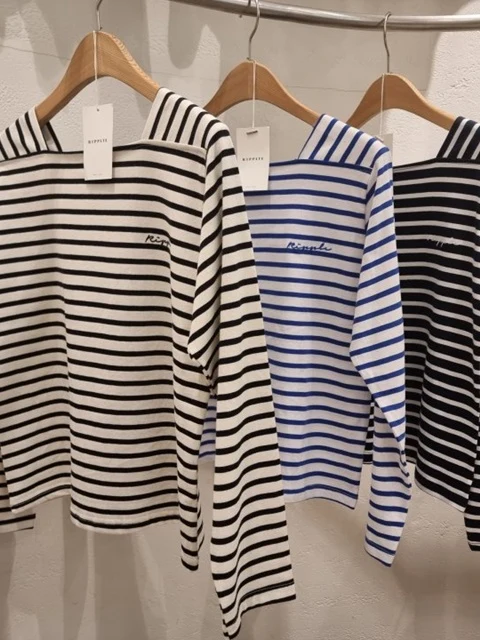 Ripple Embroidery Stripe Tee Ripple Embroidery Stripe Tee