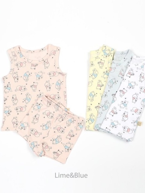 Line Pooh Sleeveless Top Bottom Set Line Pooh Sleeveless Top Bottom Set