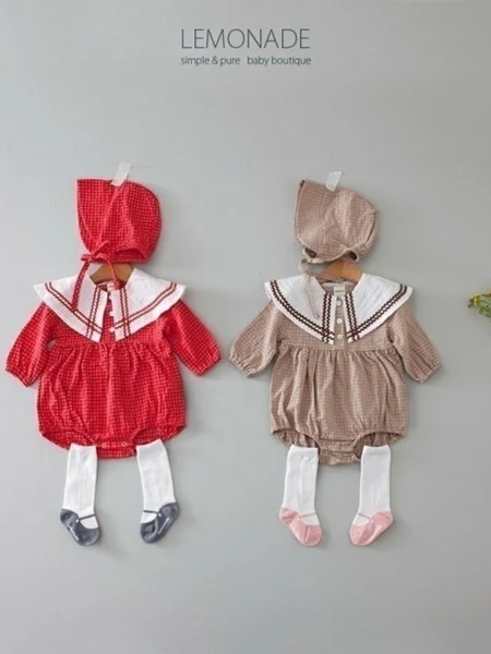 Navi Check Bonnet Suit