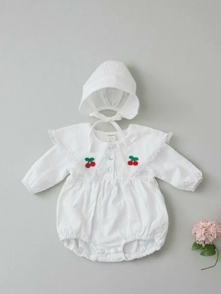 Navi Cherry Bonnet Suit
