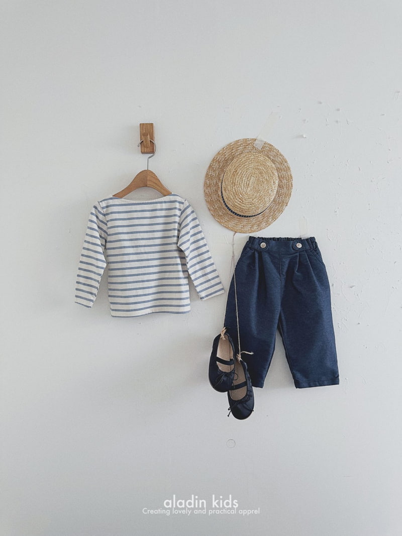 Aladin - Korean Children Fashion - #Kfashion4kids - Boatneck Stripe Tee - 12