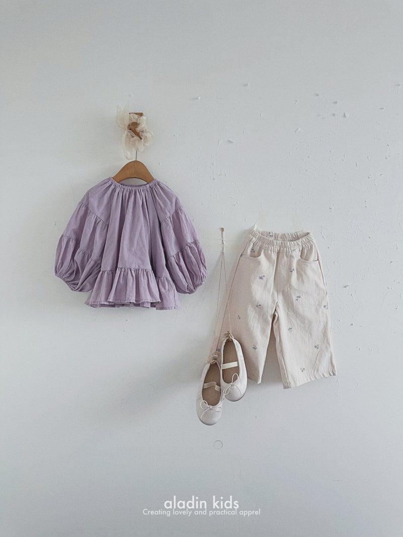 Aladin - Korean Children Fashion - #childofig - Flower Embroidery Pants - 12