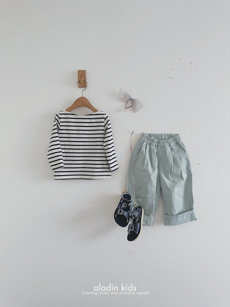 Aladin - Korean Children Fashion - #kidsstore - Boatneck Stripe Tee - 10