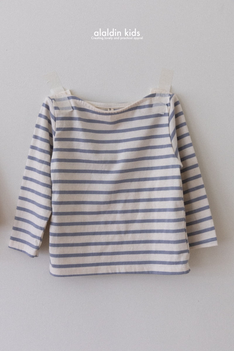 Aladin - Korean Children Fashion - #stylishchildhood - Boatneck Stripe Tee - 3