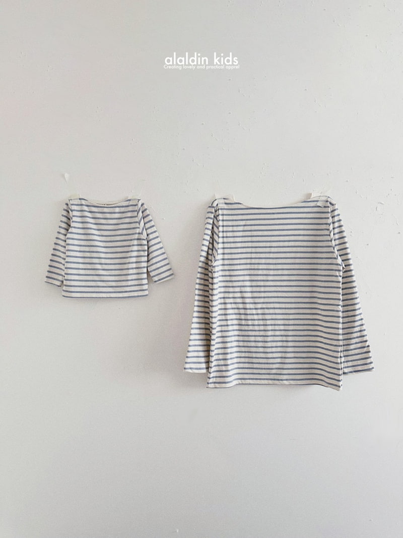 Aladin - Korean Women Fashion - #womensfashion - Mom Boatneck Stripe Tee - 2
