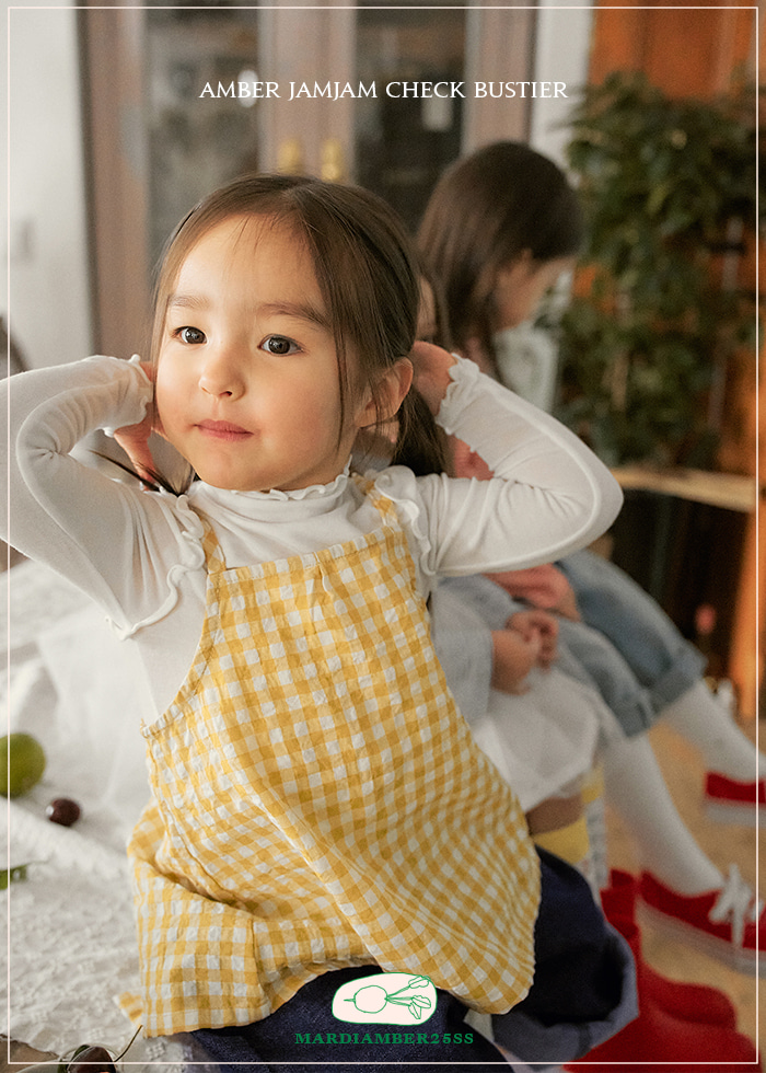 Amber - Korean Children Fashion - #Kfashion4kids - Jamjam Check Bustier