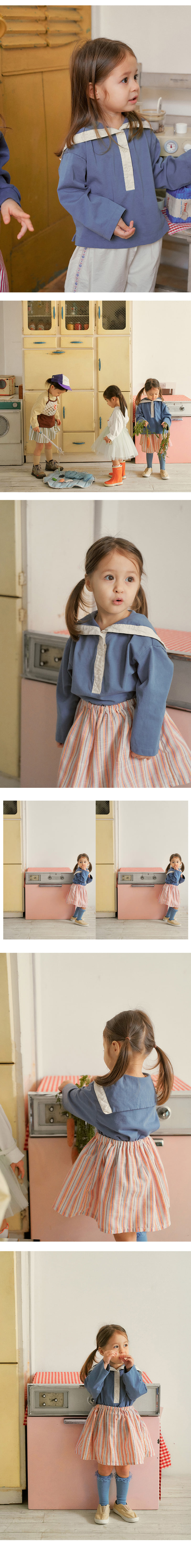 Amber - Korean Children Fashion - #designkidswear - Bongbong Sailor Collar Tee - 3