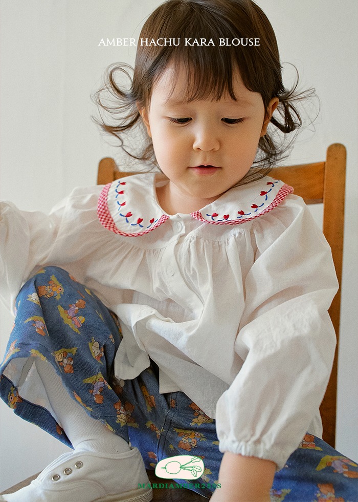 Amber - Korean Children Fashion - #kidsstore - Hatchu Collar Blouse - 2