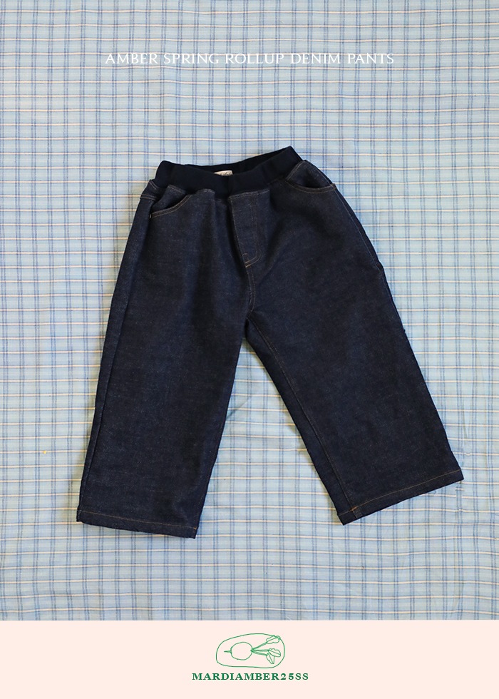 Amber - Korean Children Fashion - #kidzfashiontrend - Spring Roll-up Denim Pants