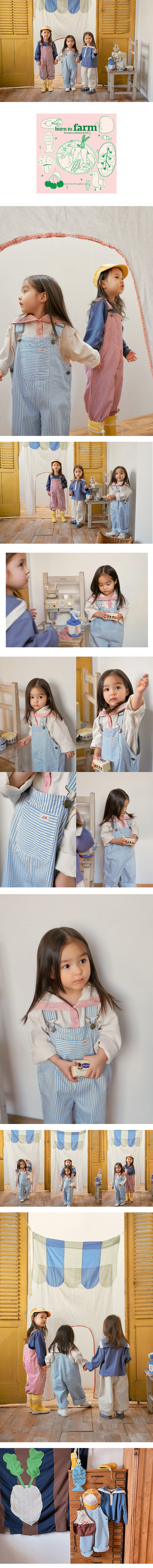 Amber - Korean Children Fashion - #todddlerfashion - Stripe Overalls - 2