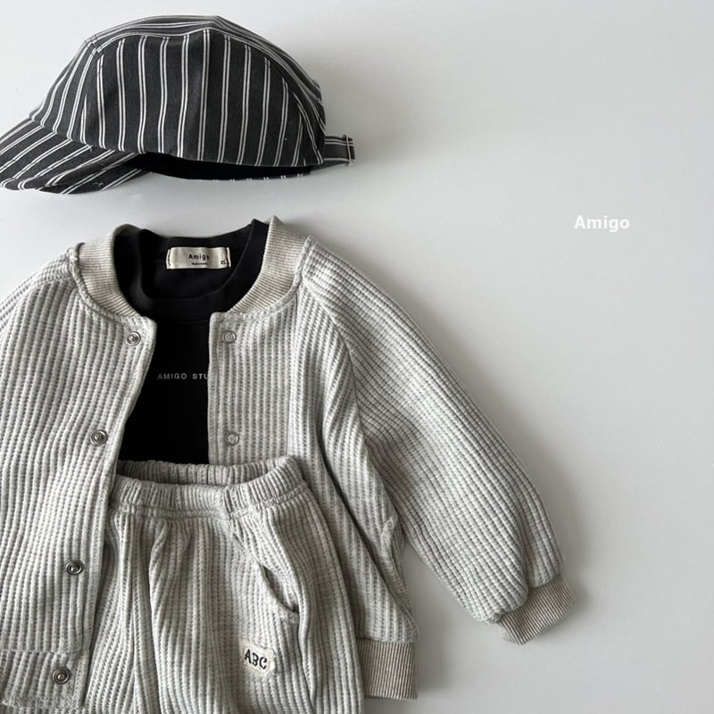 Amigo - Korean Baby Fashion - #babyboutique - Waffle Baseball Jumper - 11