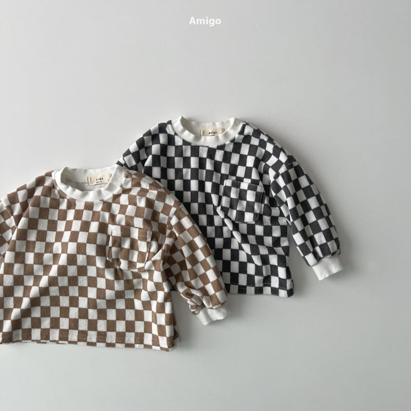 Amigo - Korean Baby Fashion - #babyboutique - Check Terry Tee - 5