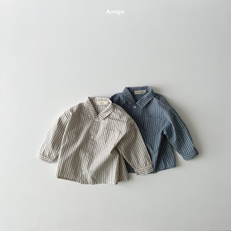 Amigo - Korean Baby Fashion - #babyboutique - Stripe Shirt