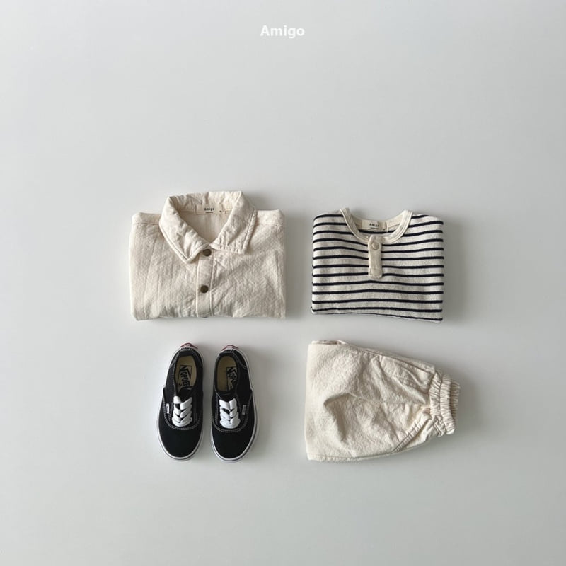 Amigo - Korean Baby Fashion - #babyboutiqueclothing - Button Stripe Tee - 9