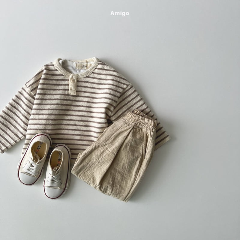 Amigo - Korean Baby Fashion - #babyfashion - Button Stripe Tee - 11