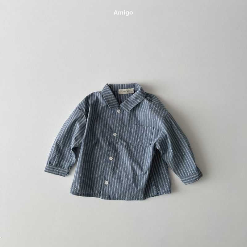 Amigo - Korean Baby Fashion - #babyfashion - Stripe Shirt - 5