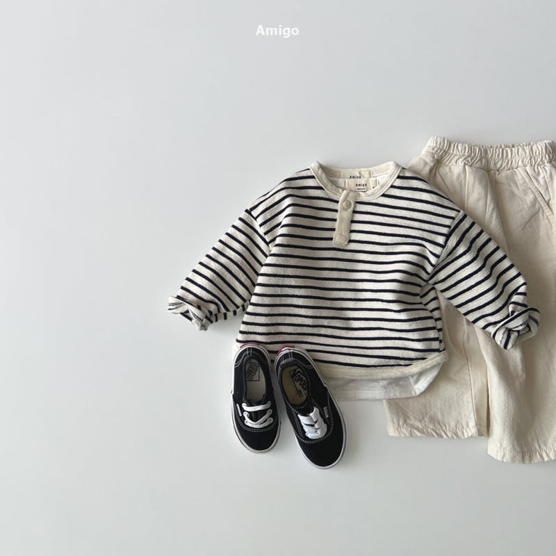 Amigo - Korean Baby Fashion - #babyfever - Button Stripe Tee - 12