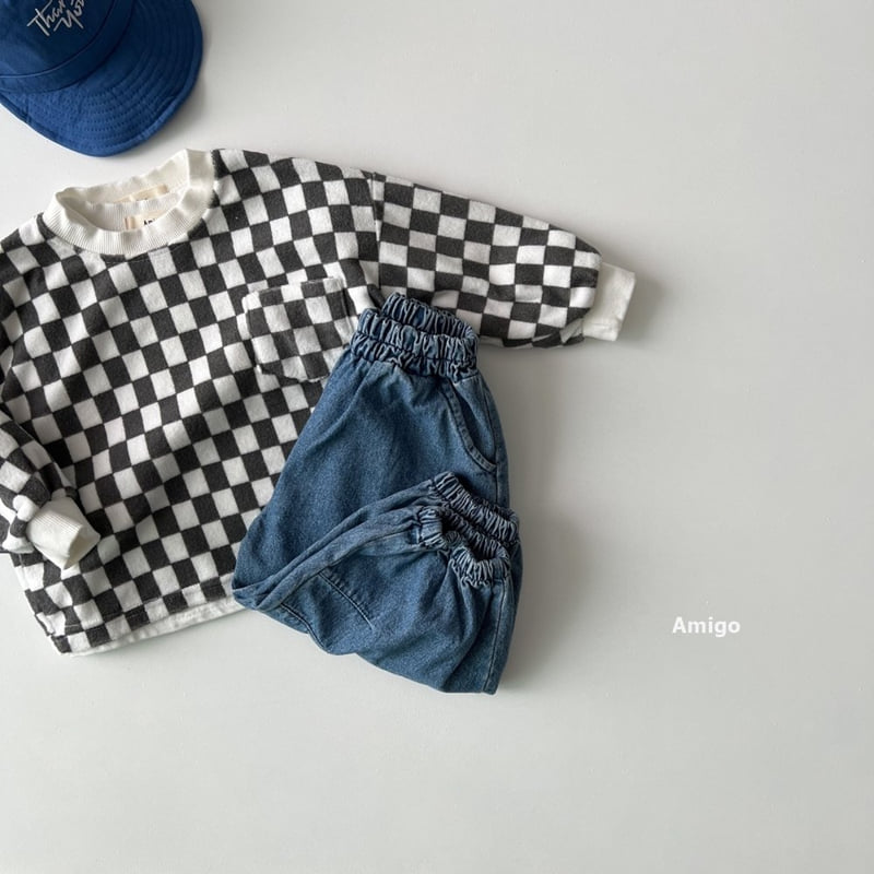 Amigo - Korean Baby Fashion - #babygirlfashion - Check Terry Tee - 10