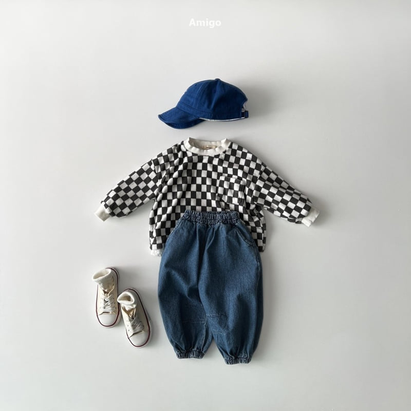 Amigo - Korean Baby Fashion - #babygirlfashion - Dart Denim Jogger Pants - 8