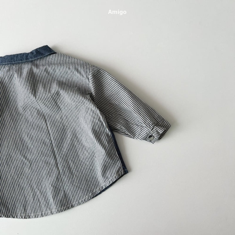 Amigo - Korean Baby Fashion - #babylifestyle - Half Denim Shirt - 6