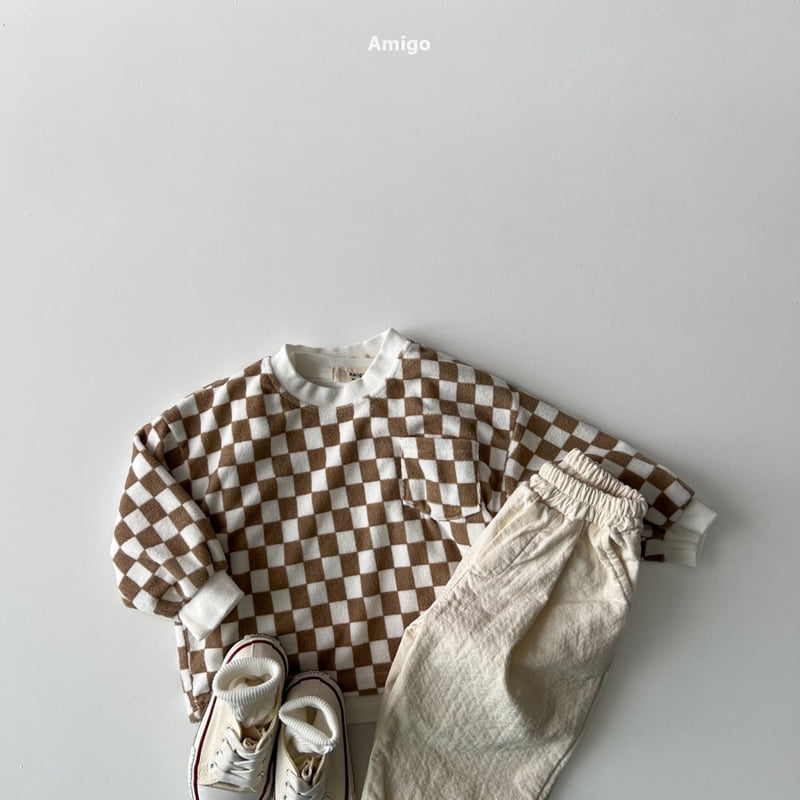 Amigo - Korean Baby Fashion - #babylifestyle - Check Terry Tee - 11