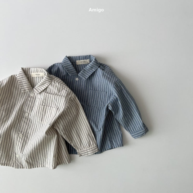 Amigo - Korean Baby Fashion - #babylifestyle - Stripe Shirt - 8