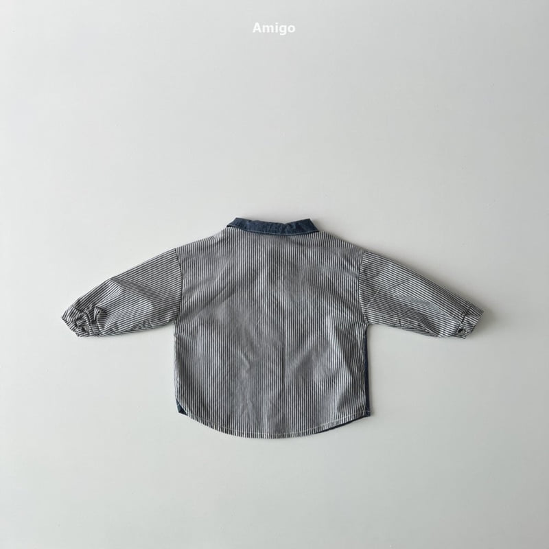 Amigo - Korean Baby Fashion - #babyoninstagram - Half Denim Shirt - 7