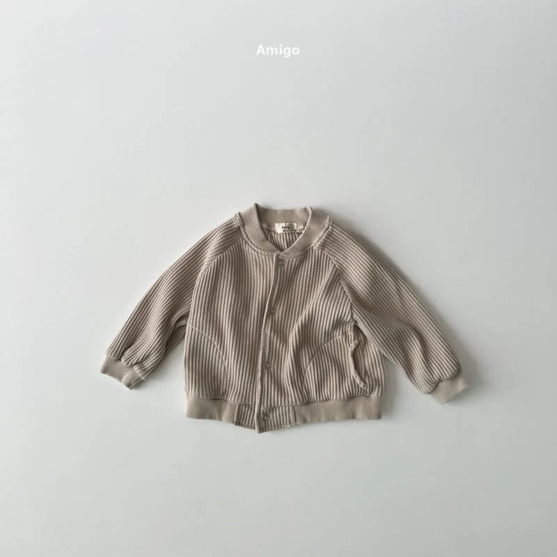 Amigo - Korean Baby Fashion - #babyoninstagram - Waffle Baseball Jumper - 3