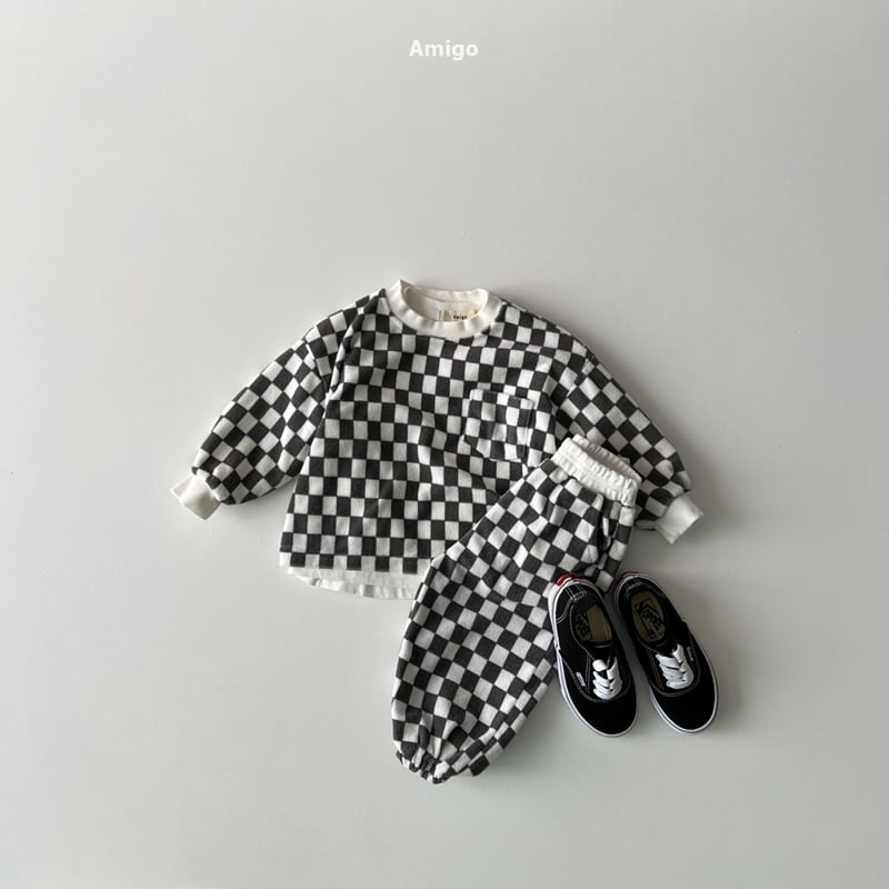 Amigo - Korean Baby Fashion - #babyoninstagram - Check Terry Tee - 12