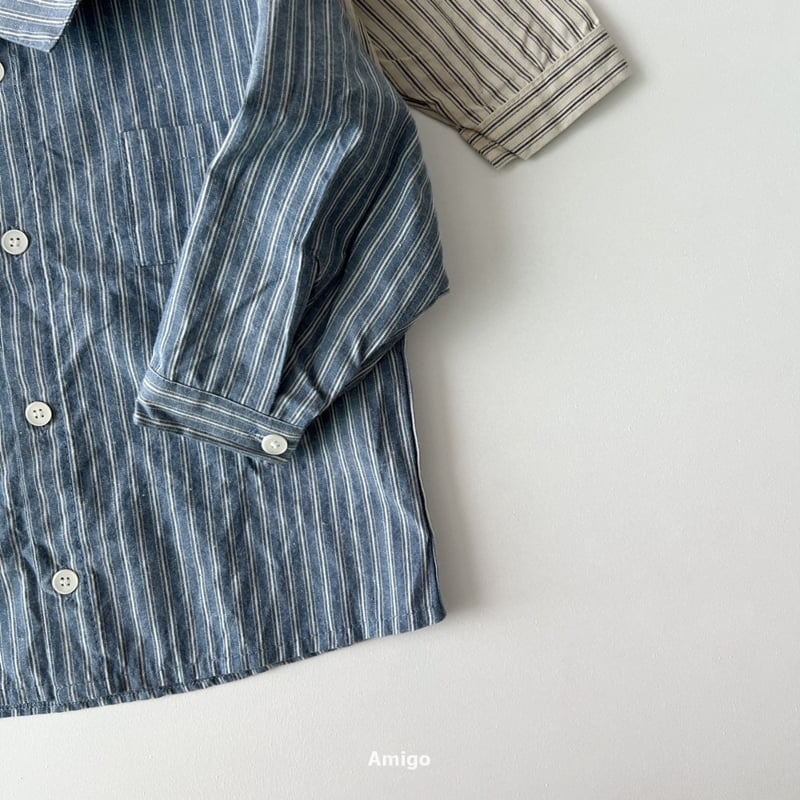 Amigo - Korean Baby Fashion - #babyoninstagram - Stripe Shirt - 9