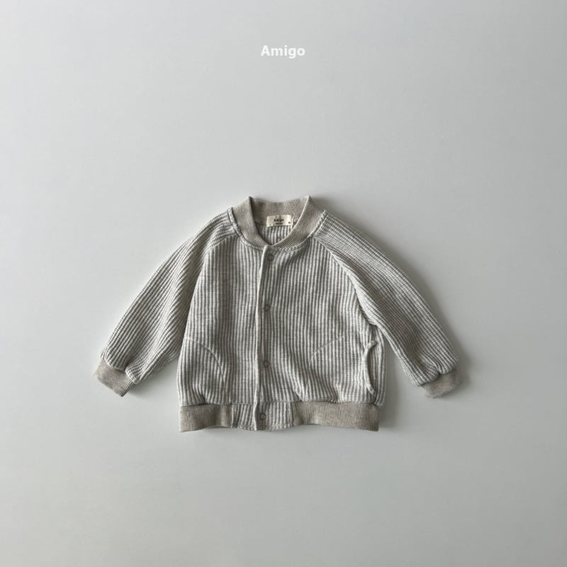 Amigo - Korean Baby Fashion - #babyoninstagram - Waffle Baseball Jumper - 4